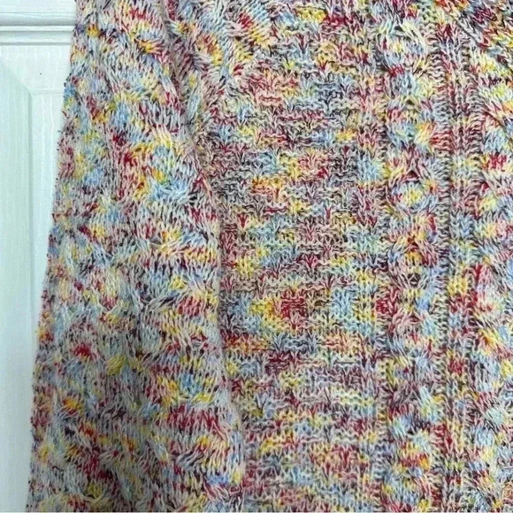 Time And True Cable  Knit Sweater V-Neck White/Multicoloured Size Large - Picture 9 of 16